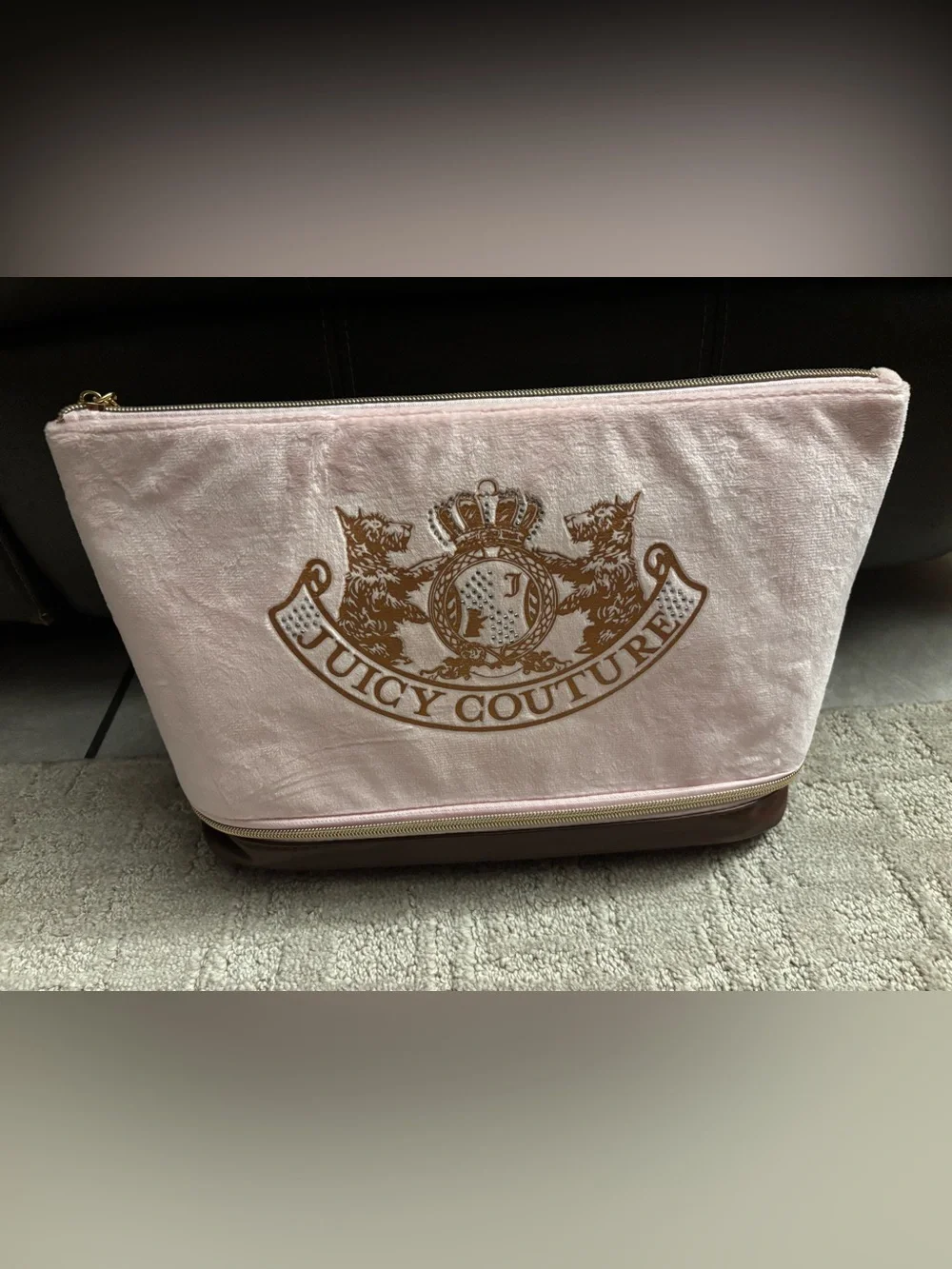 Juicy Couture Heritage Zip Bottom Travel Cosmetic Bag
